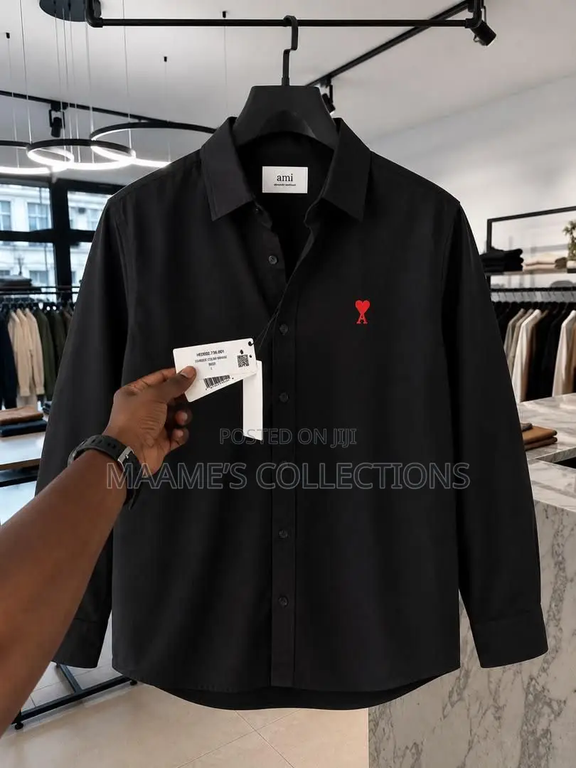 Ami Paris Quality Men’S Long Sleeve Cotton Shirt