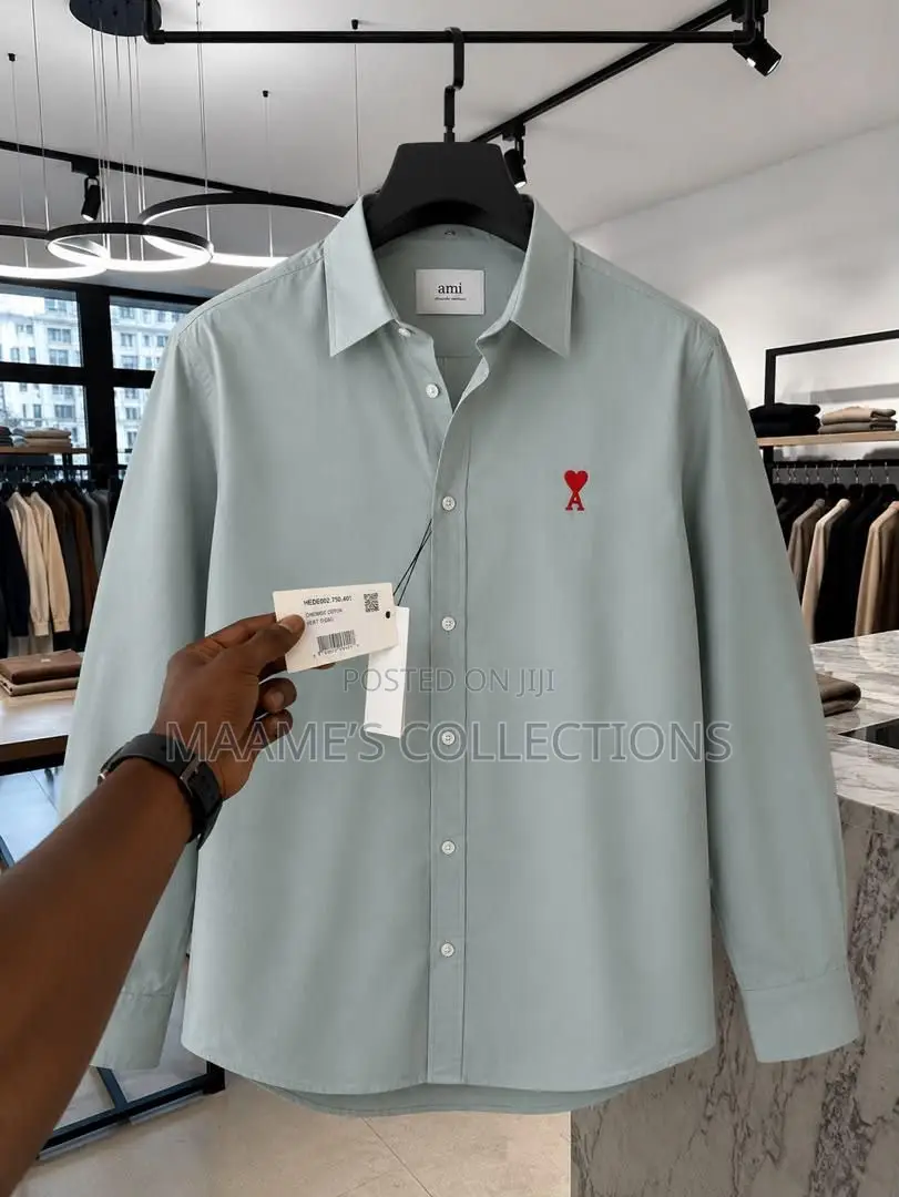 Ami Paris Quality Men’S Long Sleeve Cotton Shirt