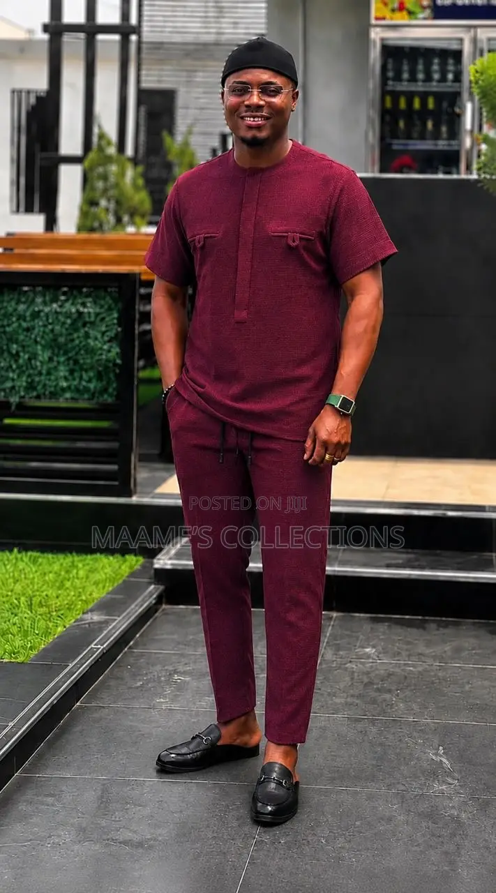 Men’S Elegant Simplicity Kaftan Top and Down 2-Piece ( Very Quality )