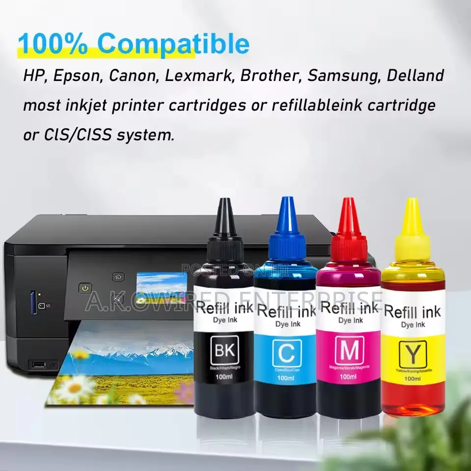 100ml Universal Dye Ink Refill Hp Canon Epsn Brother Refillable Cartri