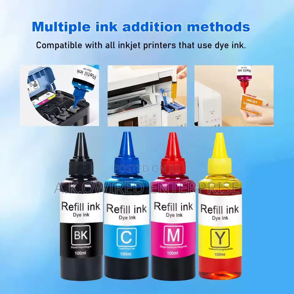 100ml Universal Dye Ink Refill Hp Canon Epsn Brother Refillable Cartri