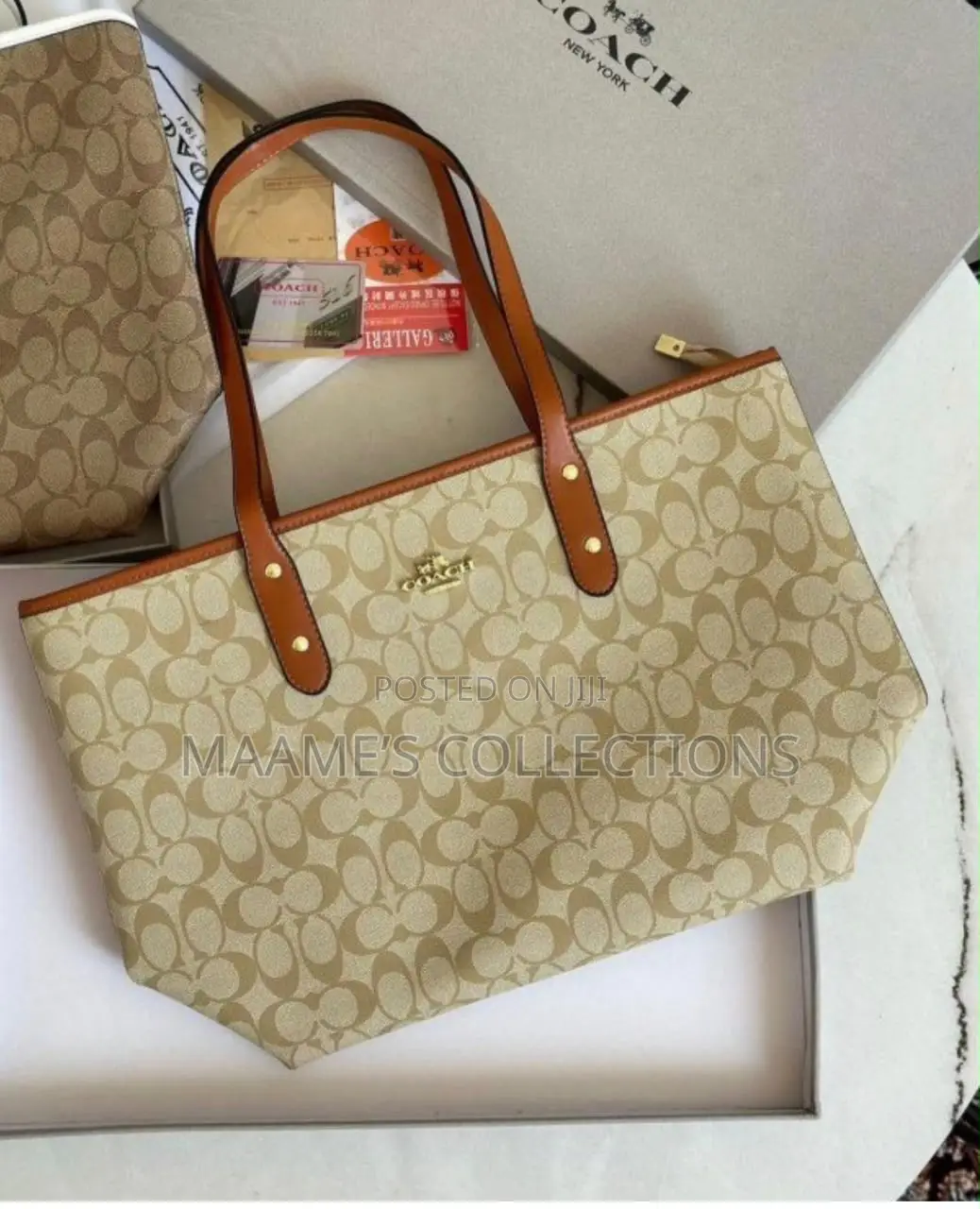 Coach Tote Ladies Handbag With Mini Purse