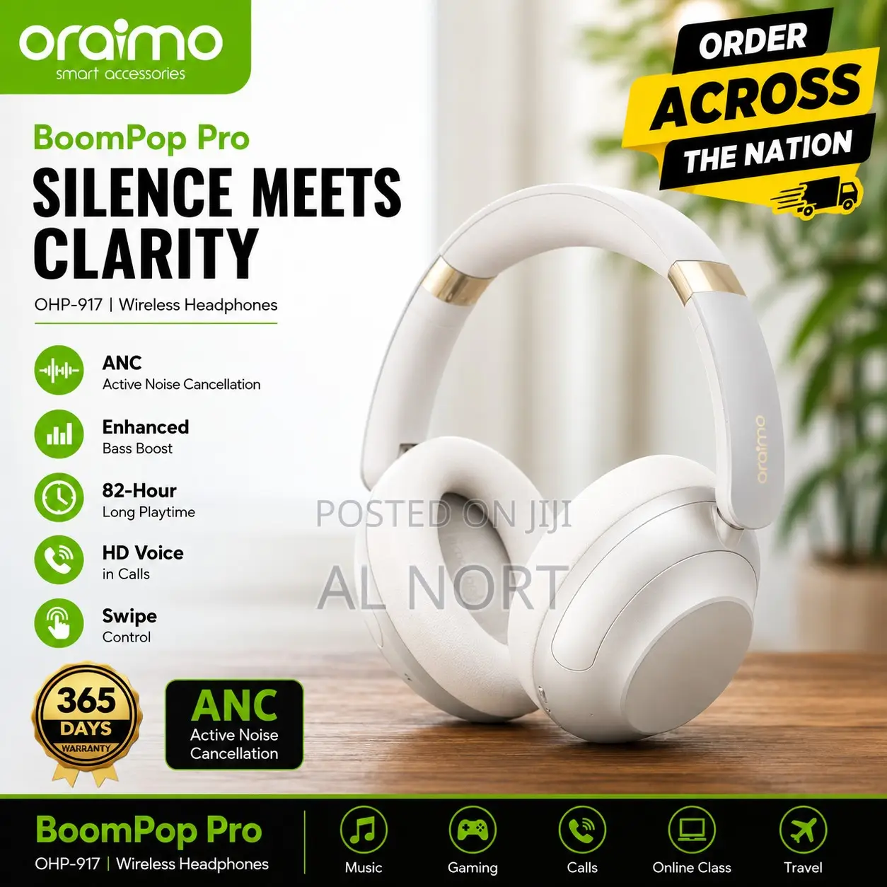 Oraimo Boompop Pro Wireless Headphones Ohp-917