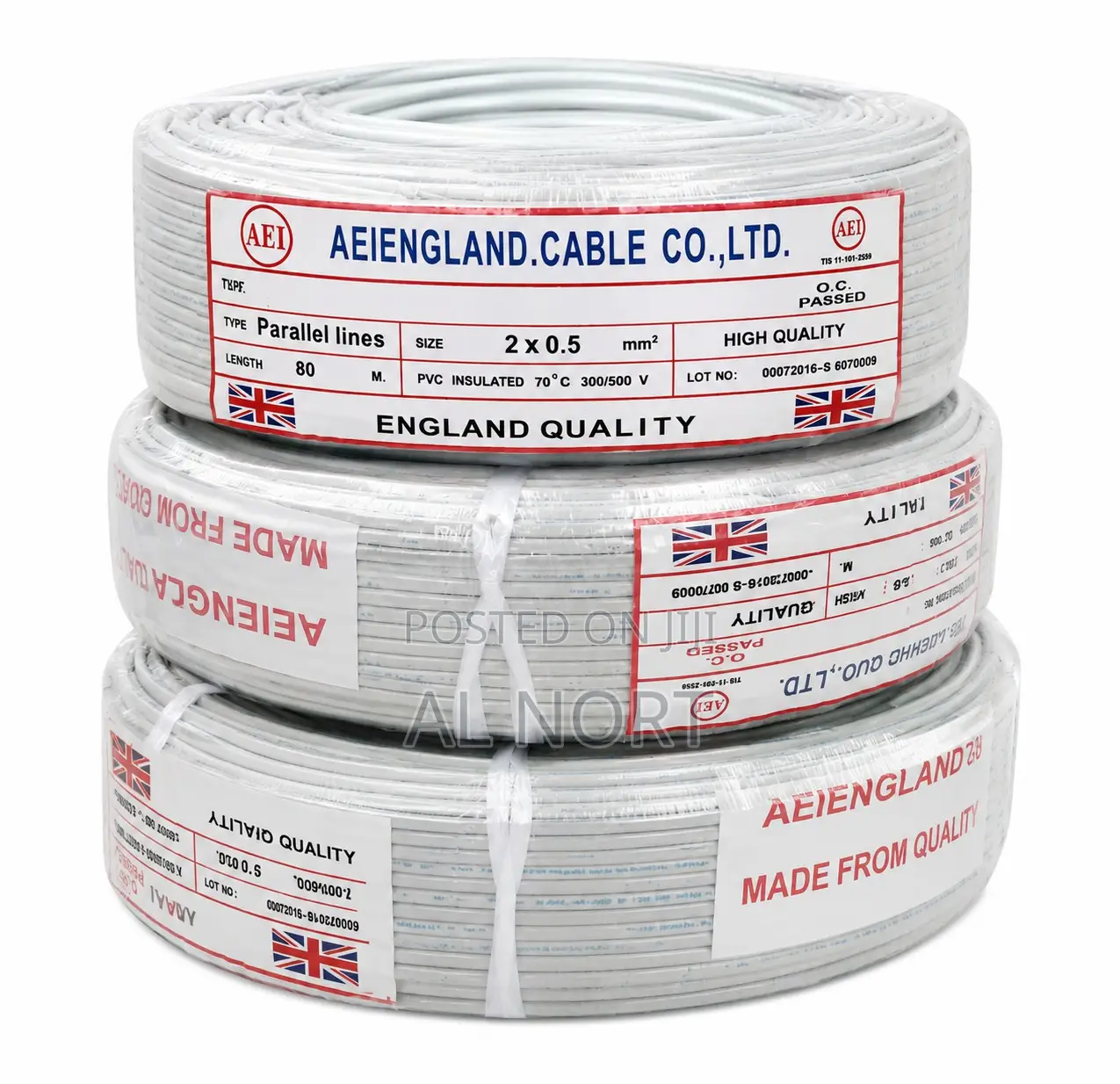 Aei England PVC Insulated Parallel Electrical Cable 2×0.5mm2