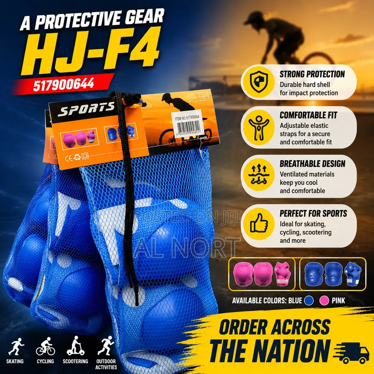 Sports Protective Gear Set – Knee, Elbow Wrist Pads