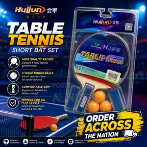 Huijun Table Tennis Racket Set With 2 Short Bats 3 Balls