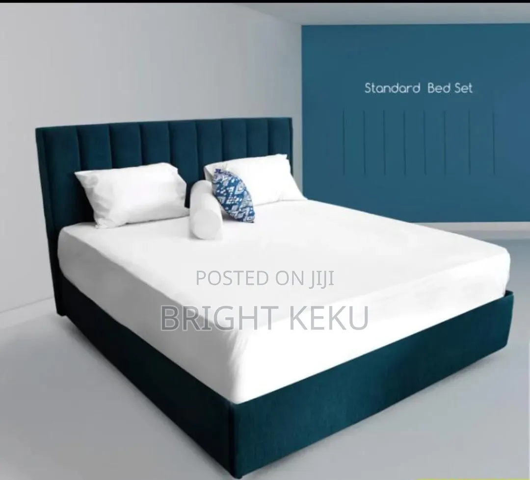 Dark Ash Quality Queen Size Bed Frame With Said Draws and Mattress