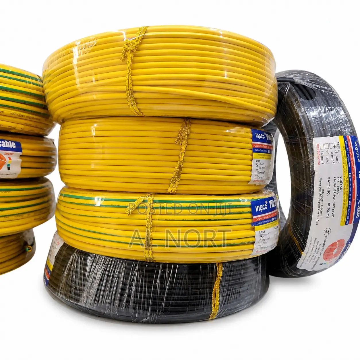 Ingco PVC Insulated Single Core Electrical Wire - Yellow - 100 Yards