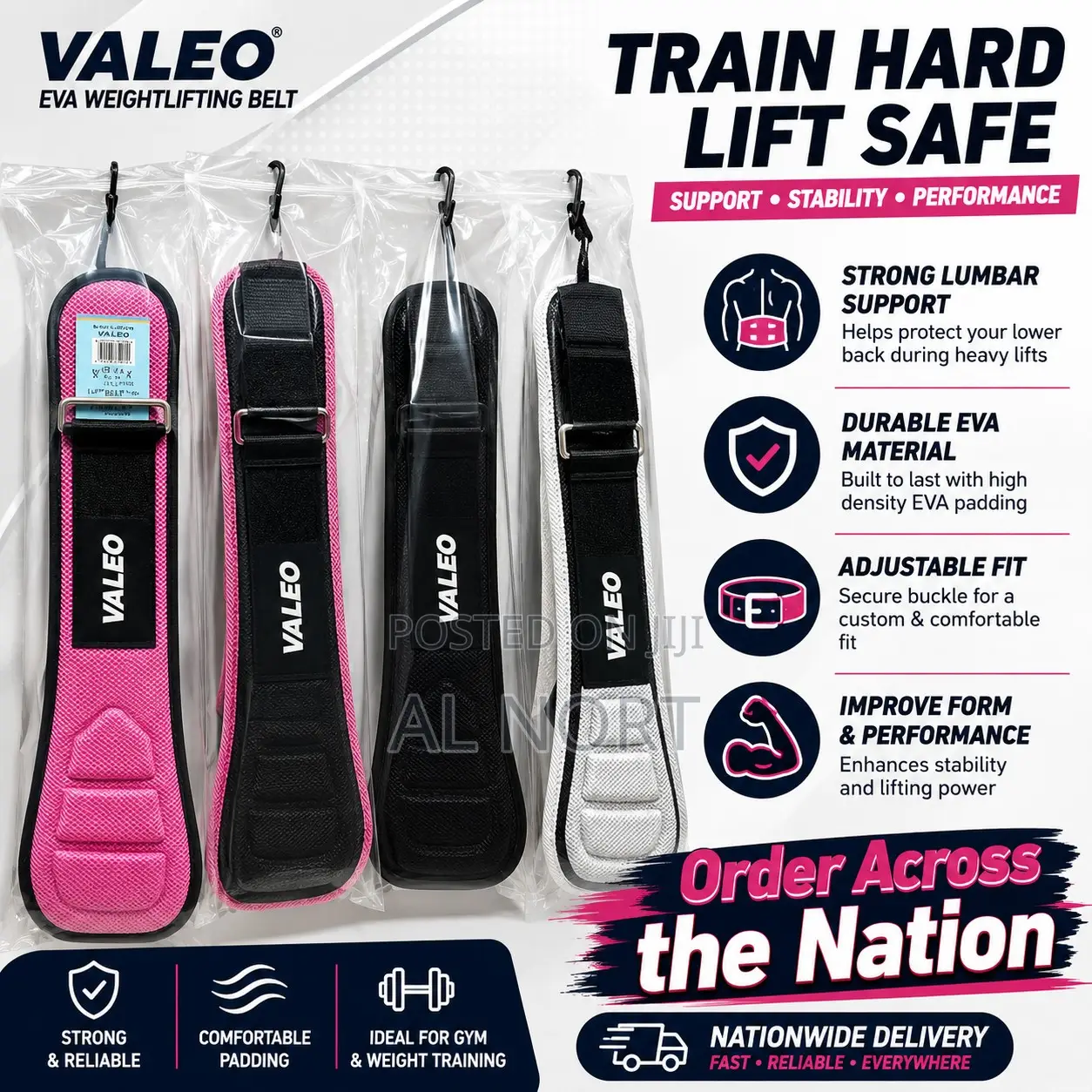 Valeo Eva Weightlifting Belt – Adjustable Gym Support Belt
