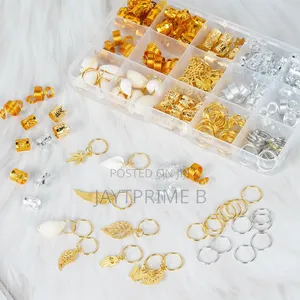 Pack of 254 Gold Hair Accessories for Braids, Woven Hair Pendant For