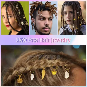Pack of 254 Gold Hair Accessories for Braids, Woven Hair Pendant For