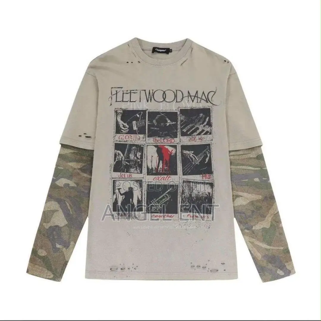 Fleetwood Mac Vintage-Style Graphic Long T-Shirt(Location:Adum Kumasi)