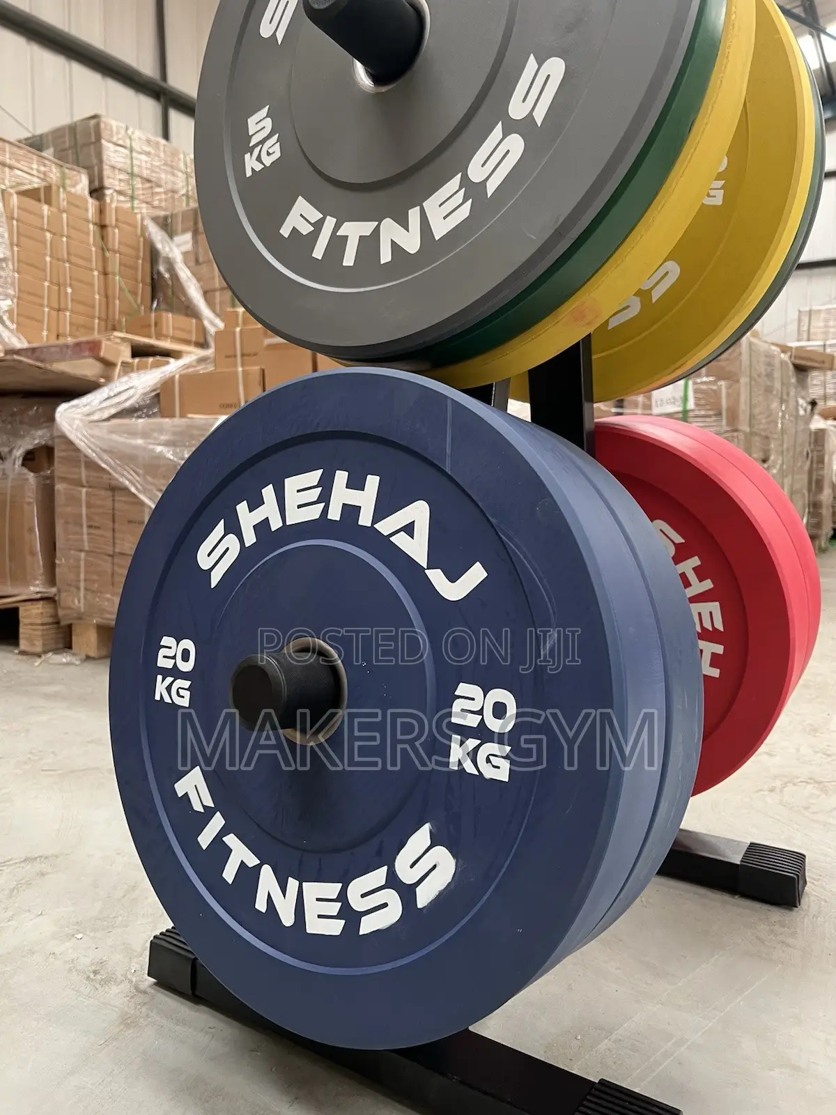 150kg Set Bumper Olympic Weight Plates With Rack