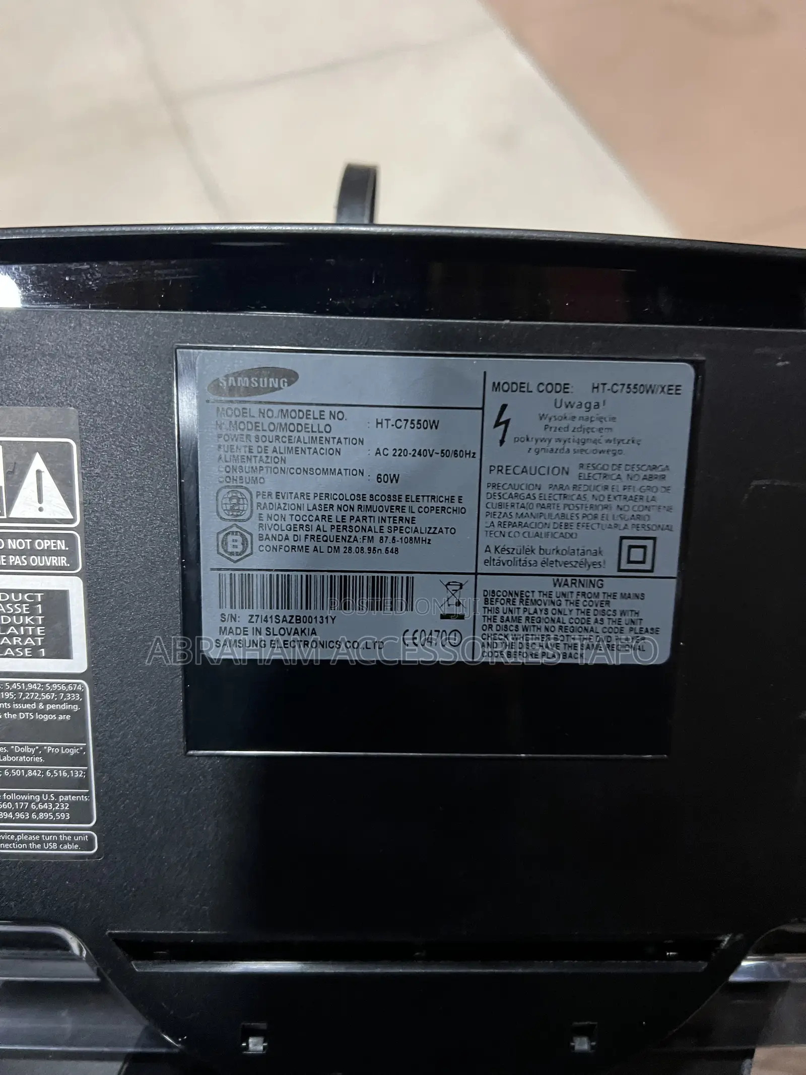 Samsung Ht-C7550w