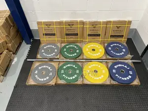 100kg +7ft 20kg Barbell Set Bumper Weight Plates Olympic Gym