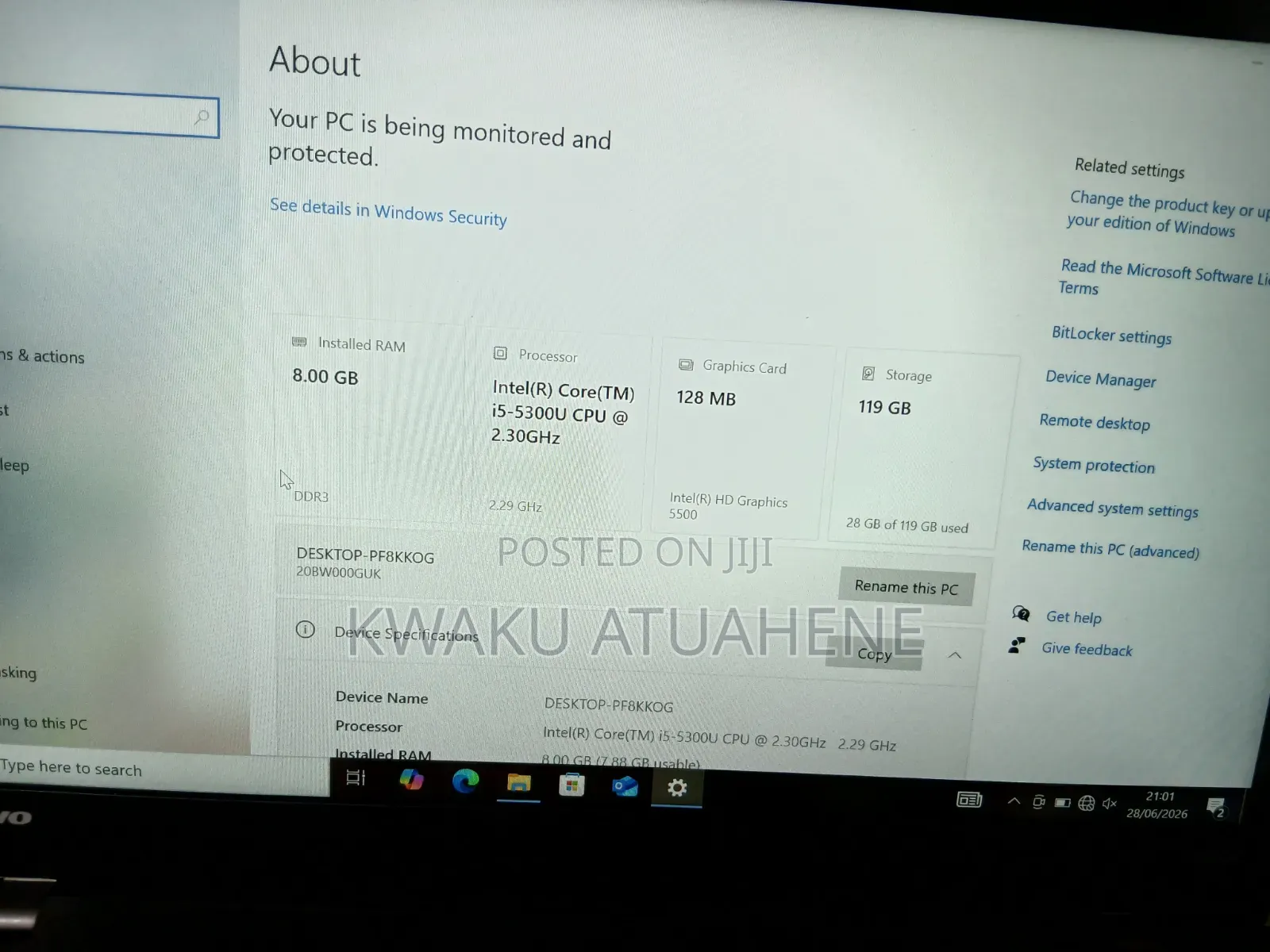 Laptop Lenovo ThinkPad T450 8GB Intel Core i5 SSD 128GB