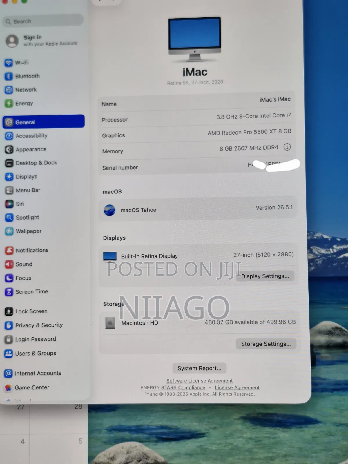 Desktop Computer Apple 8GB Intel Core i7 SSD 512GB