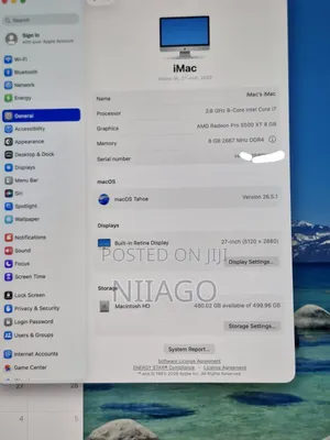 Desktop Computer Apple 8GB Intel Core i7 SSD 512GB