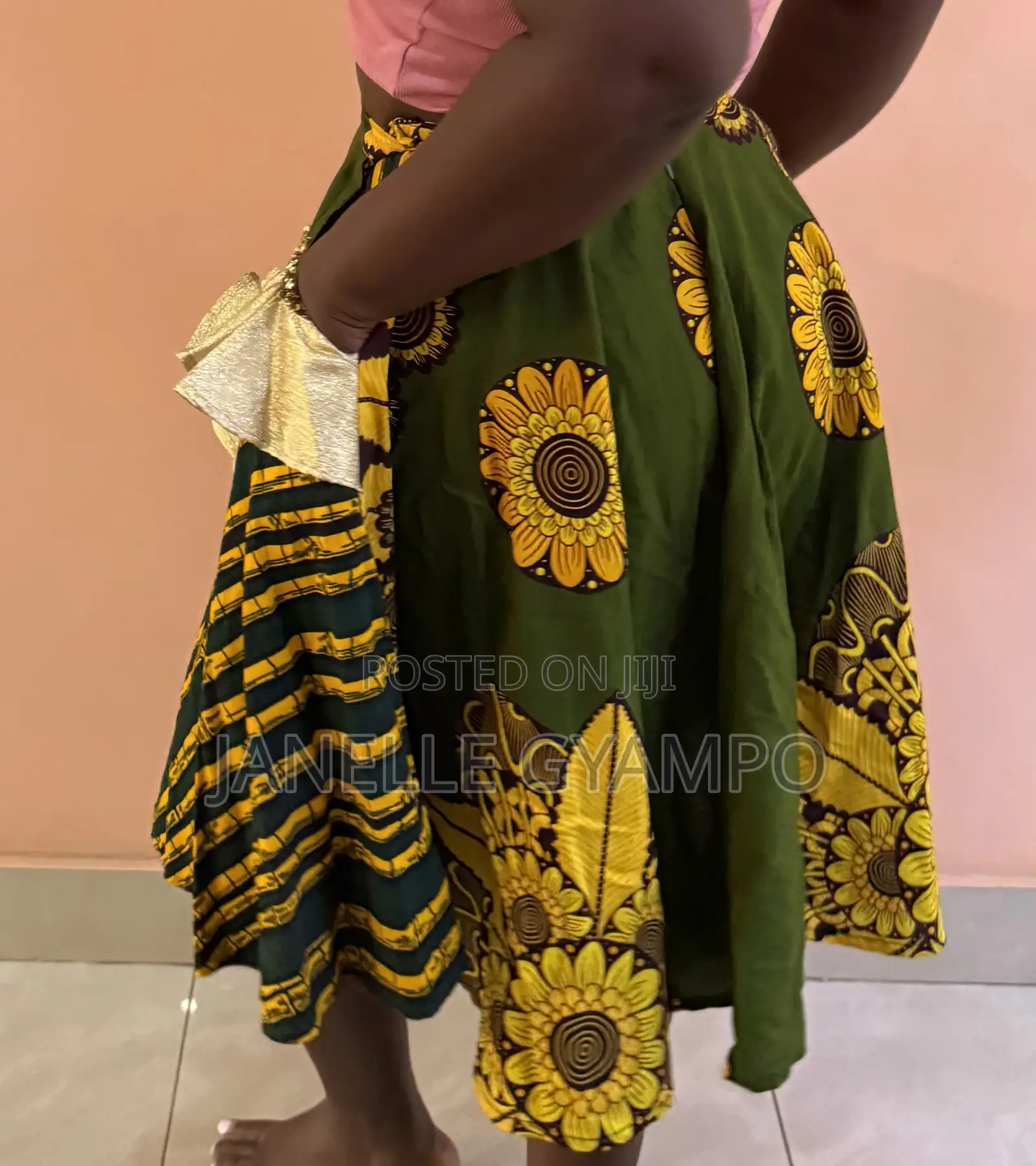African Print (Ankara) Ruffled Midi Skirt