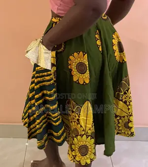 African Print (Ankara) Ruffled Midi Skirt