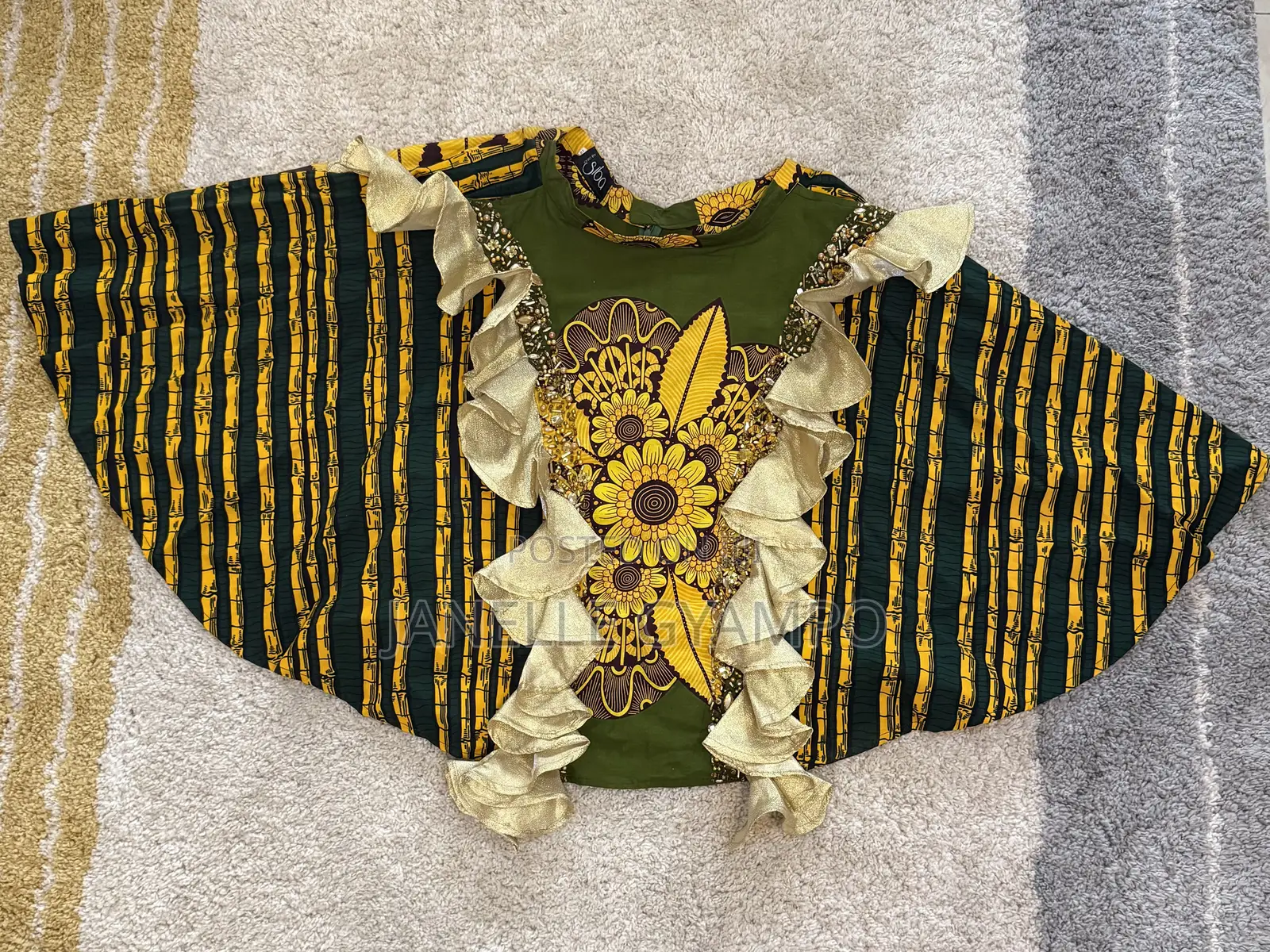 African Print (Ankara) Ruffled Midi Skirt