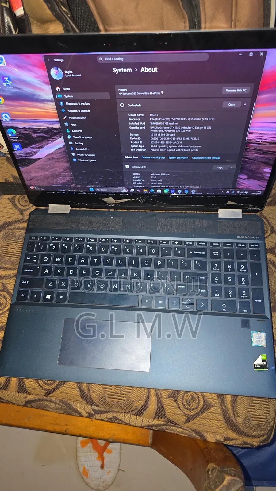 Laptop HP Spectre 16GB Intel Core i7 HDD+SSD 512GB