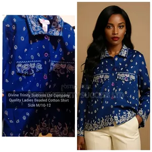 Ladies Beaded Cotton Shirt