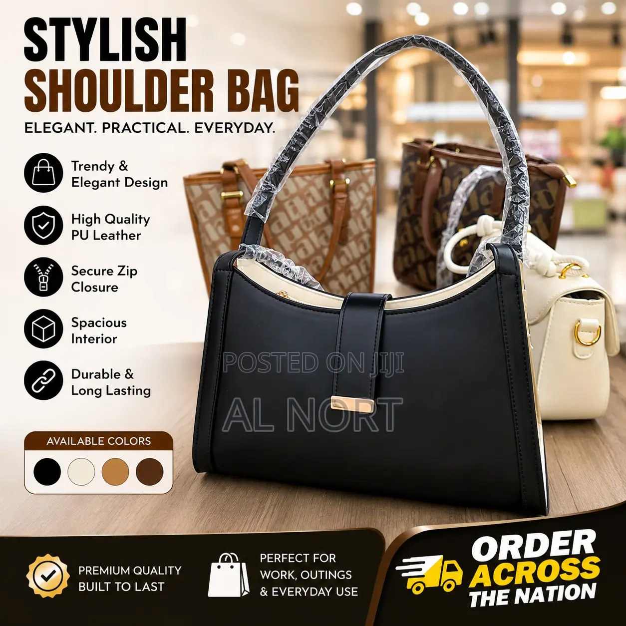 Women's Elegant Shoulder Bag – Pu Leather