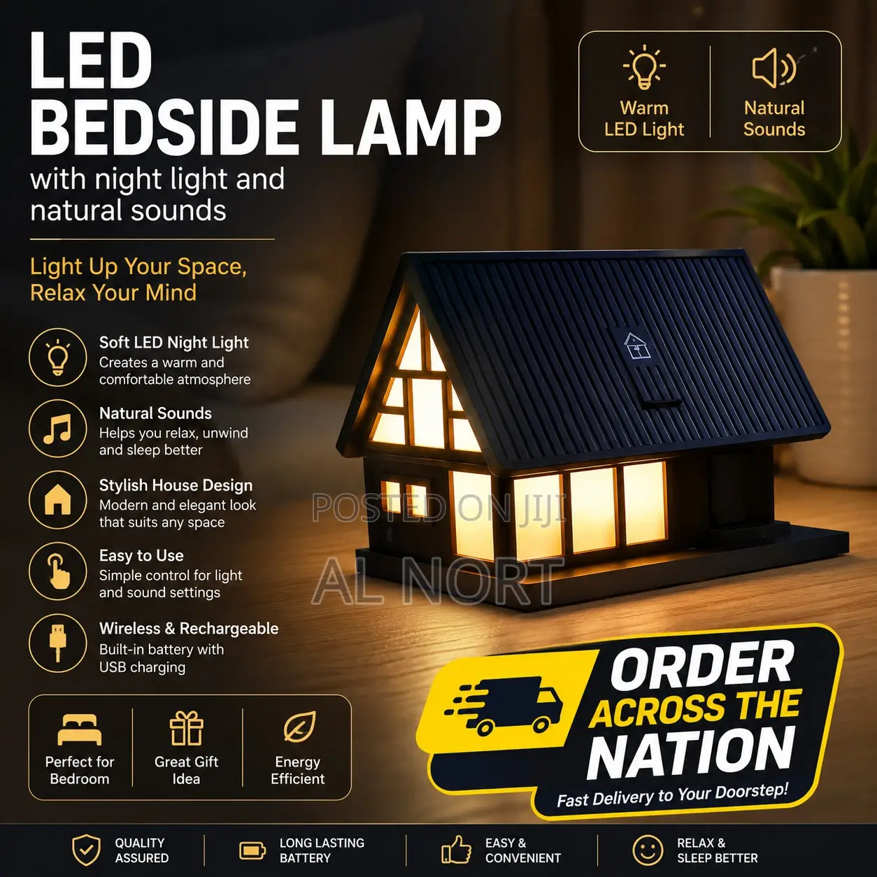 Led Bedside Lamp With Night Light Natural Sounds – House Design