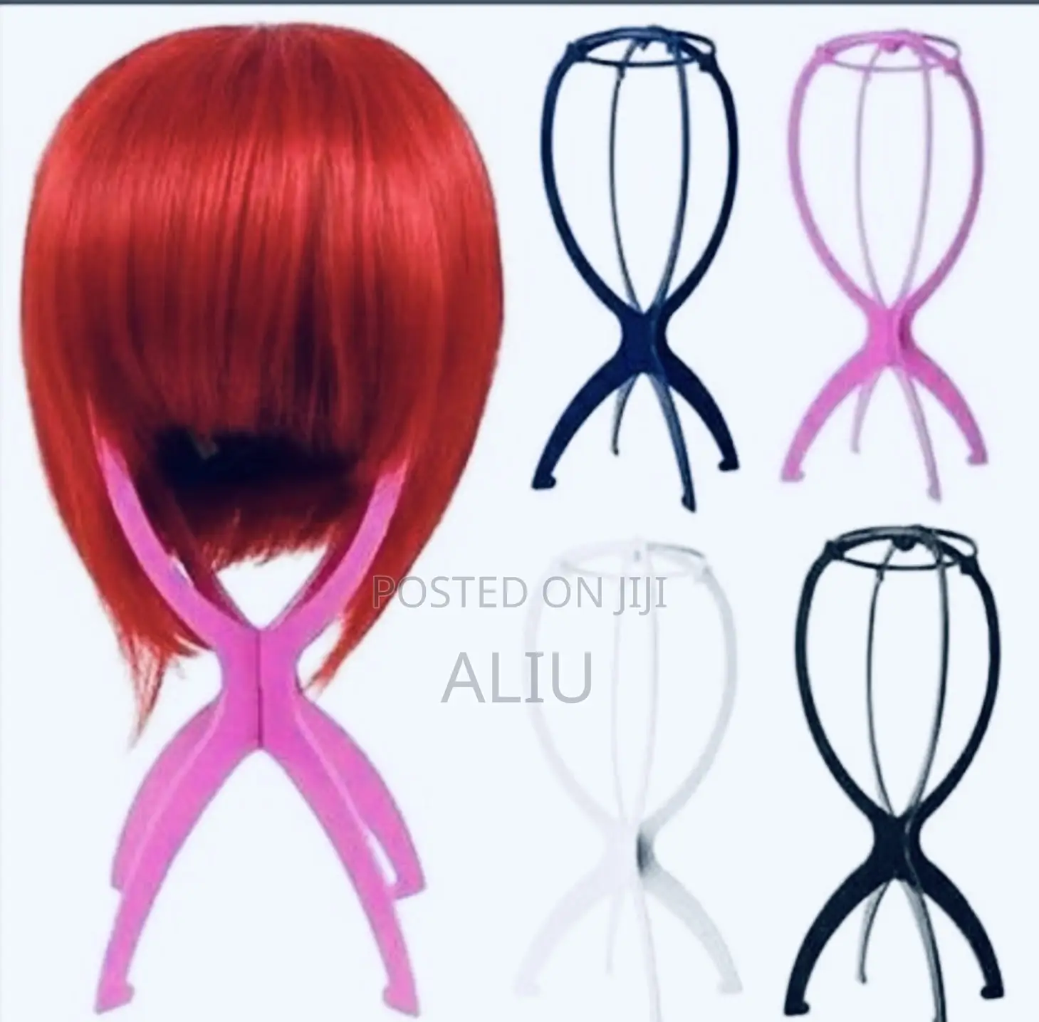 Foldable Wig Stand for Wig Makers Lovers | Pink/White/Black