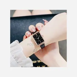 5pcs Women's Black Casual Quartz Watch Set - Metal Pu Leather