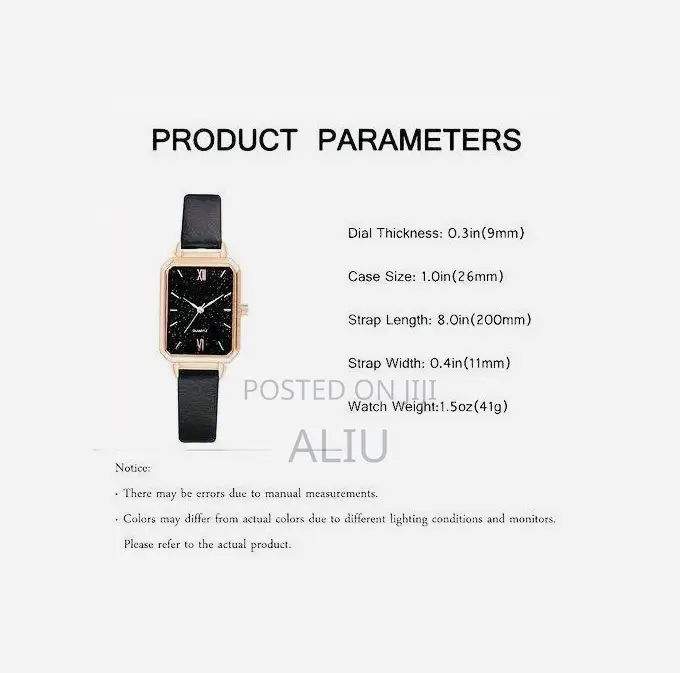 5pcs Women's Black Casual Quartz Watch Set - Metal Pu Leather