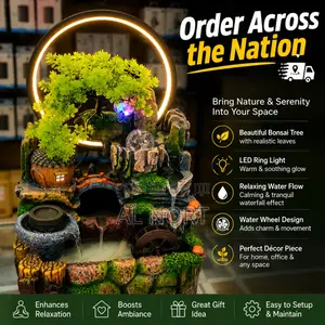 Led Tabletop Water Fountain With Bonsai Tree Ring Light