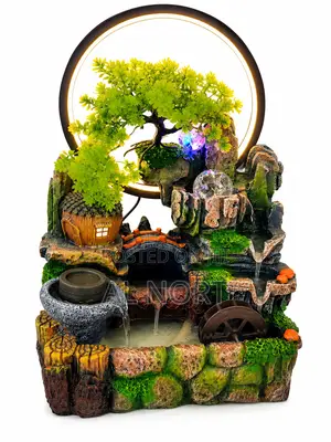 Led Tabletop Water Fountain With Bonsai Tree Ring Light