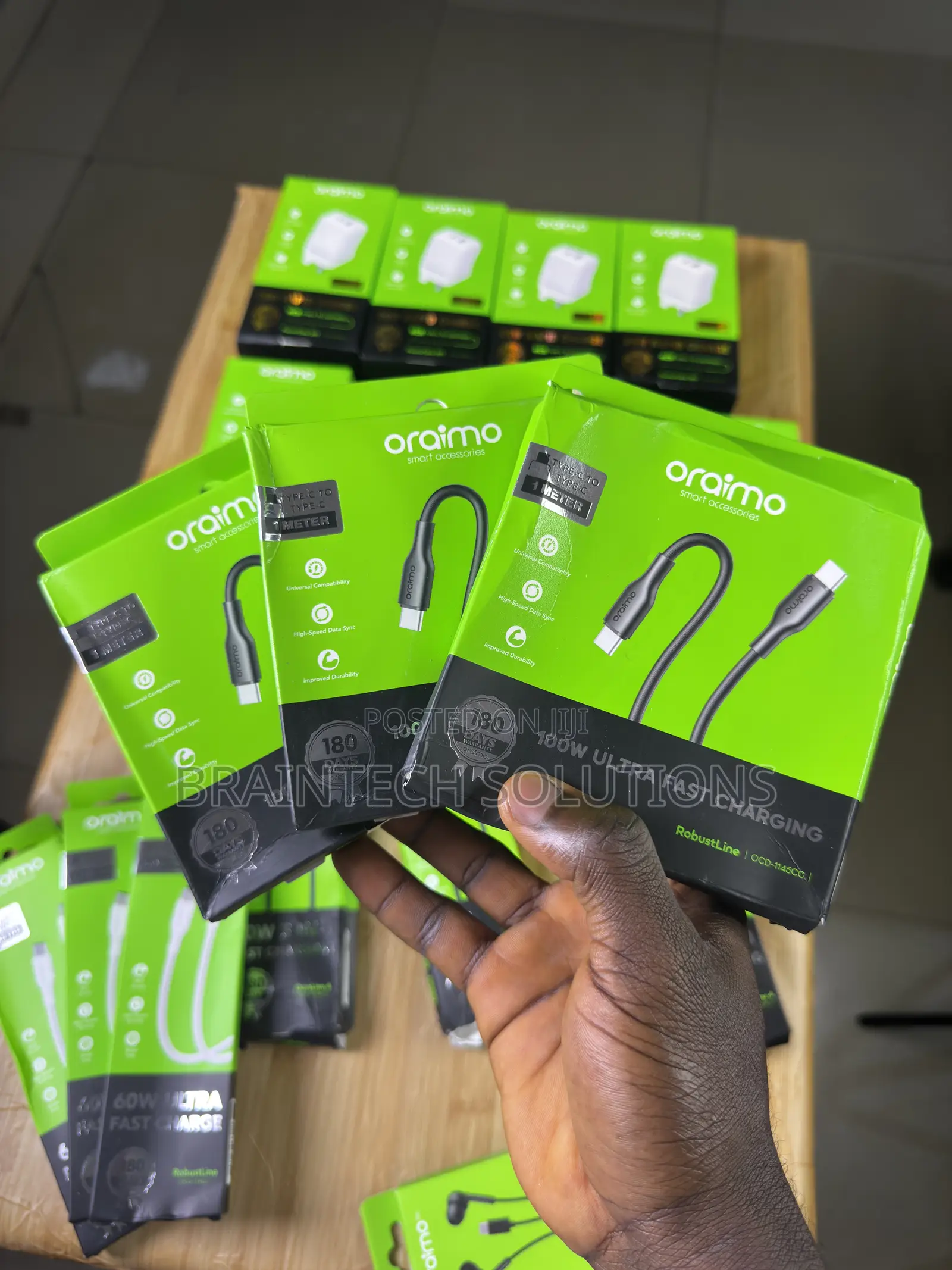 Original Oraimo 100w High-Speed Durable Type-C to Type-C Cable