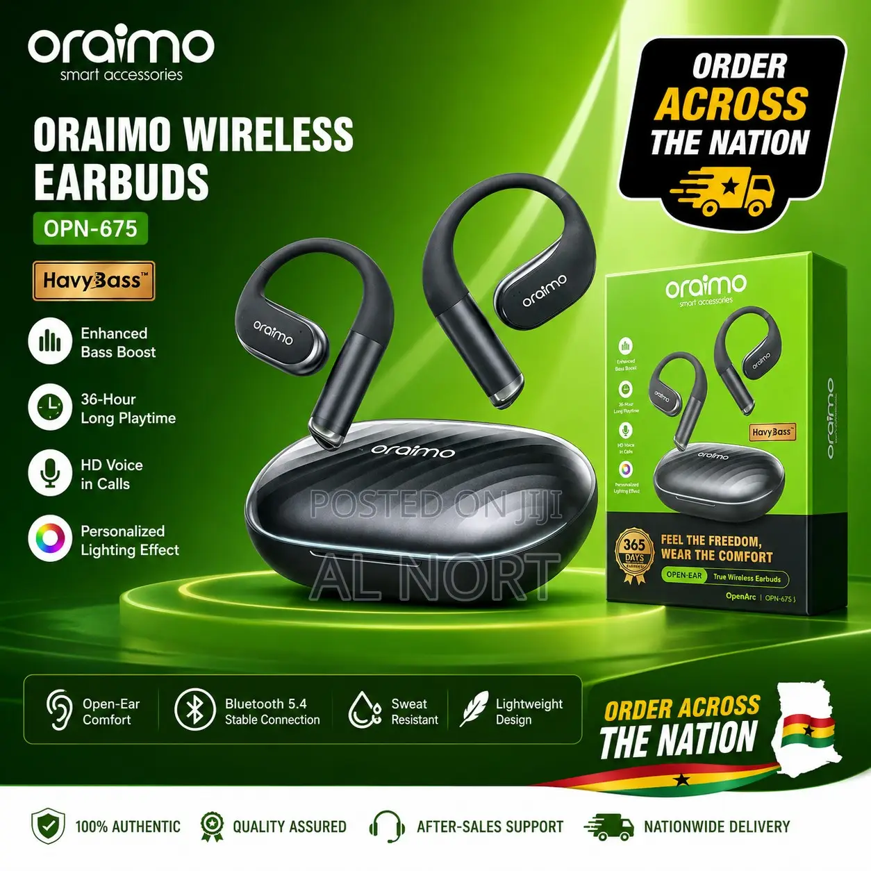 Oraimo Openarc Opn-675 Open-Ear True Wireless Earbuds