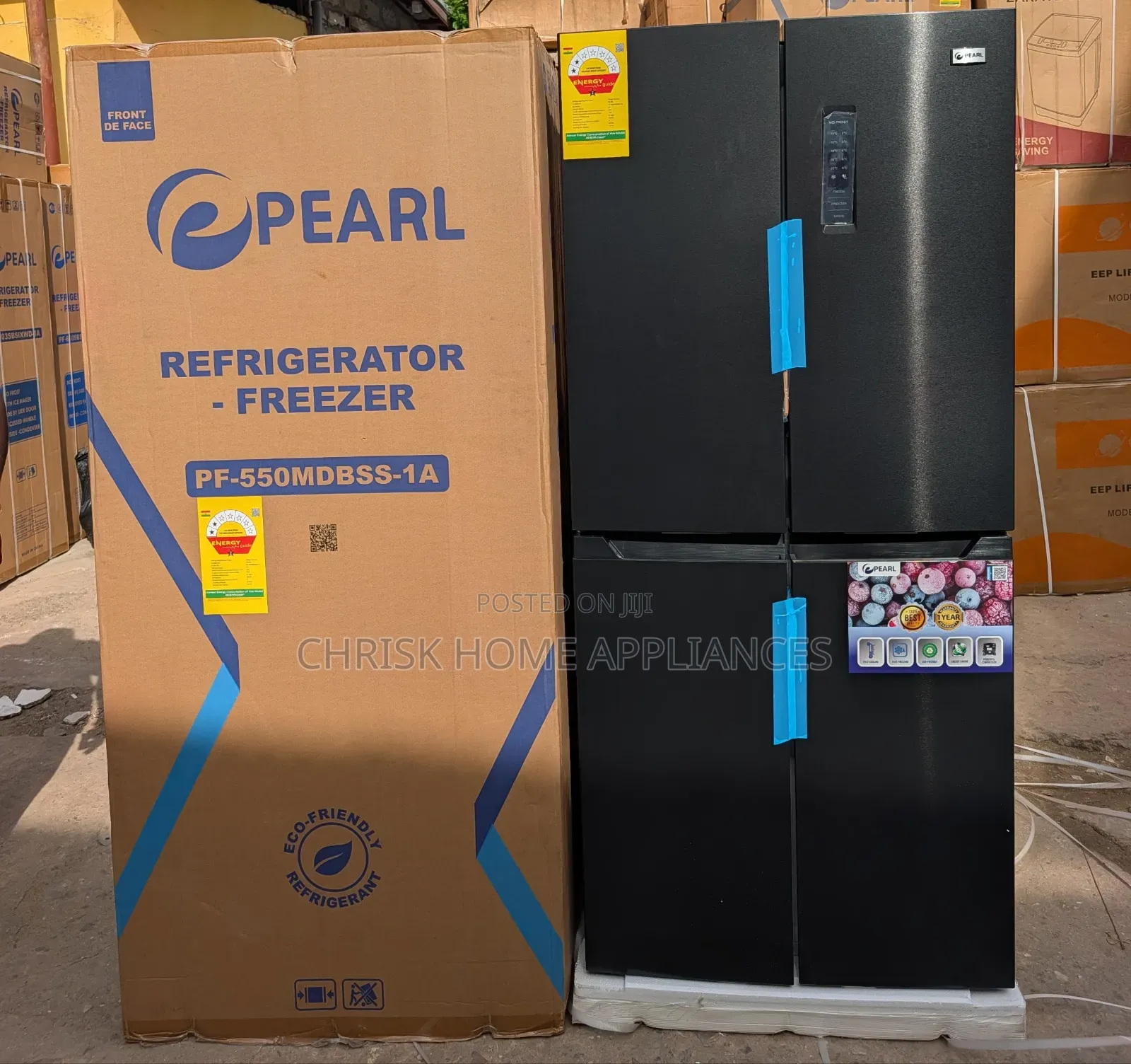 Pearl Pf-550mdbss French Door Fridge
Size 362l