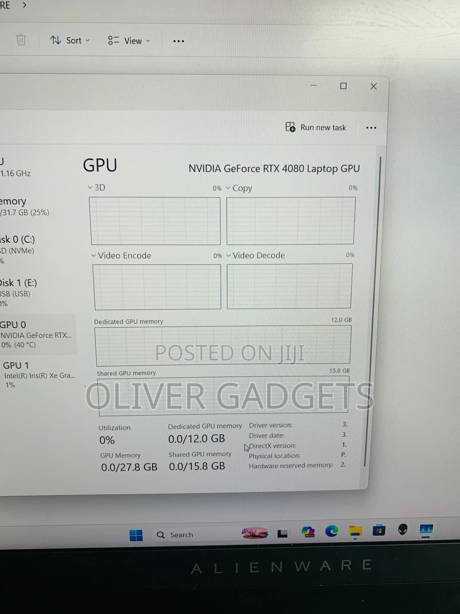 Laptop Dell Allienware M18 R1 32GB Intel Core i9 SSD 1T