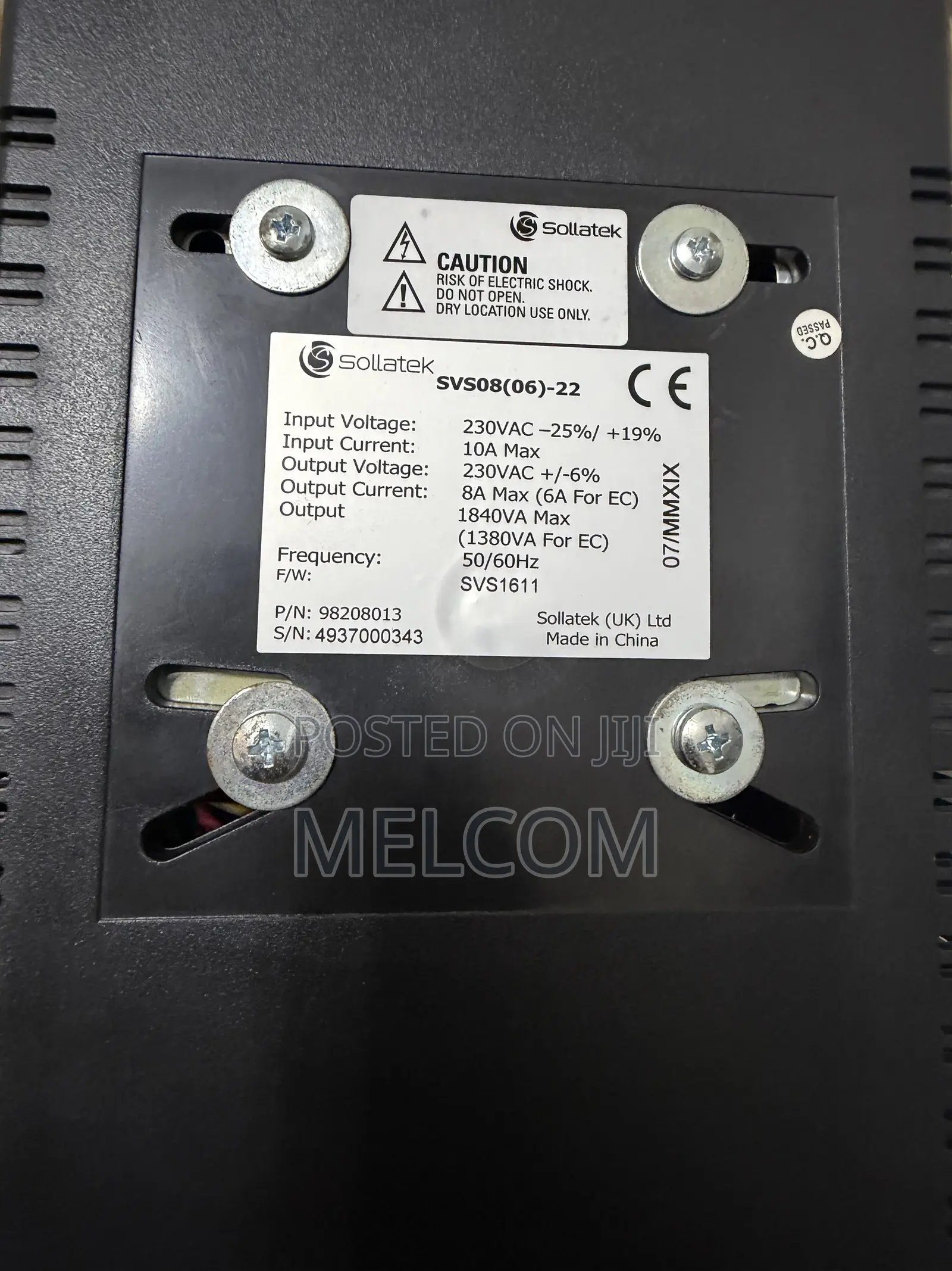 Sollatek Microprocessor Controlled Stabiliser