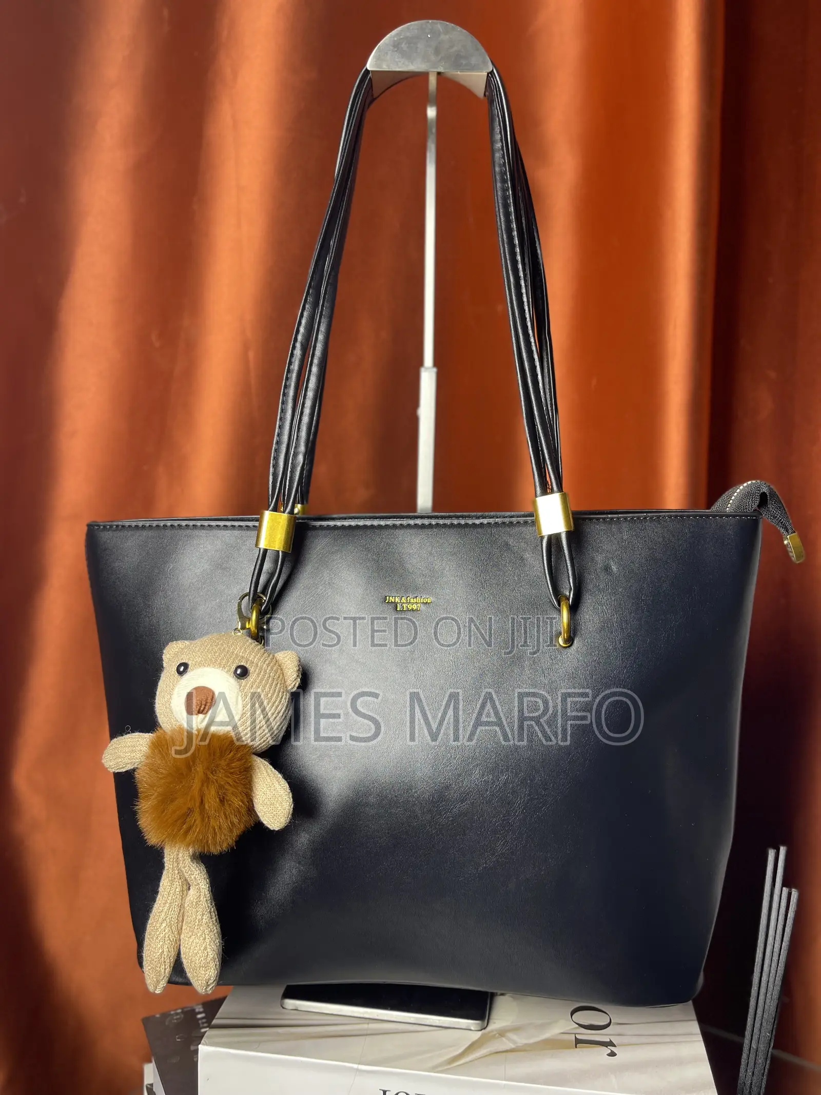 Leather Luxury Tote Bag With Pendant