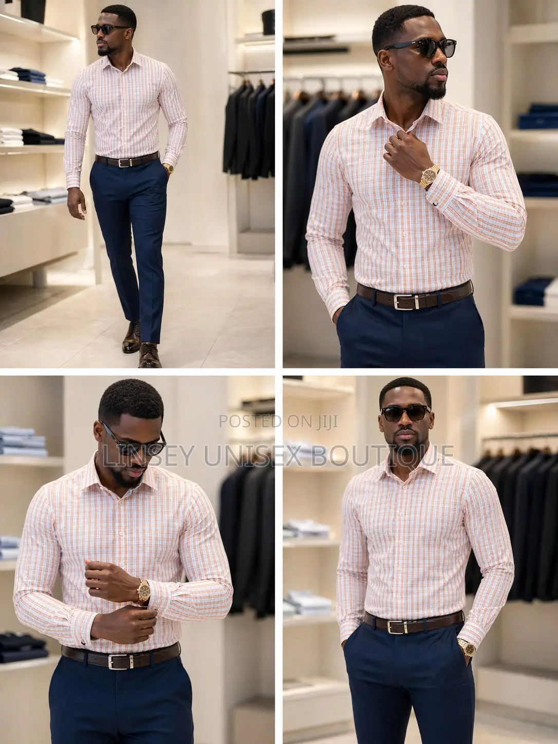 Luxury Men’S Slim Fit Long Sleeve Check Shirt – M-2xl