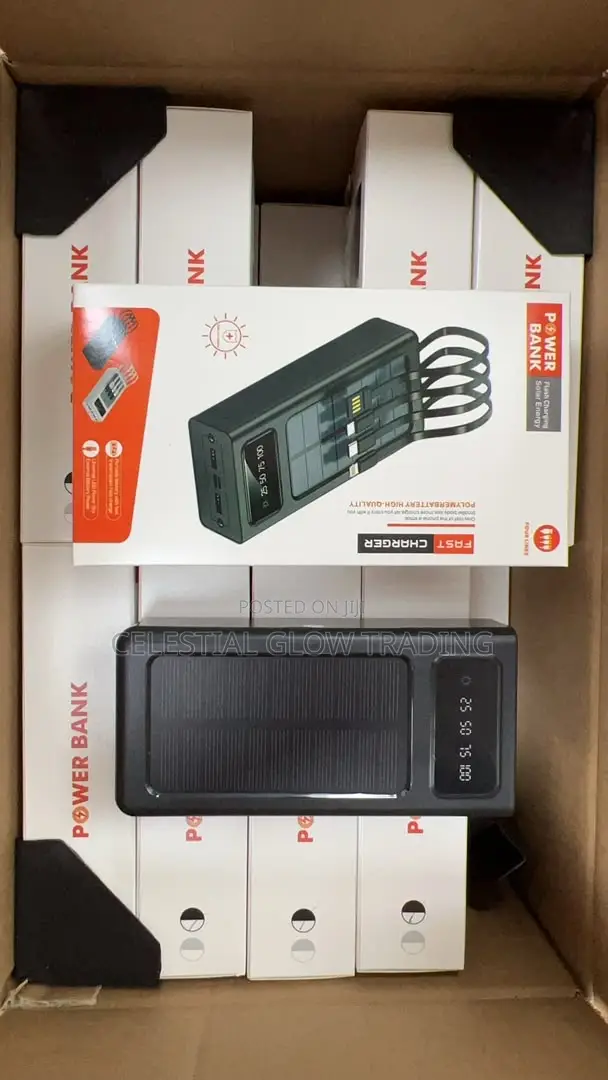 30000mah Solar Power Bank With Built-in Cables-Fast Charging