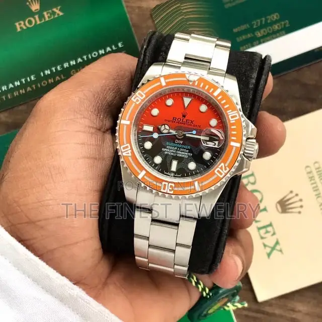 Rolex Submariner Diw Watch Featuring a Distinctive Persimmon Orange