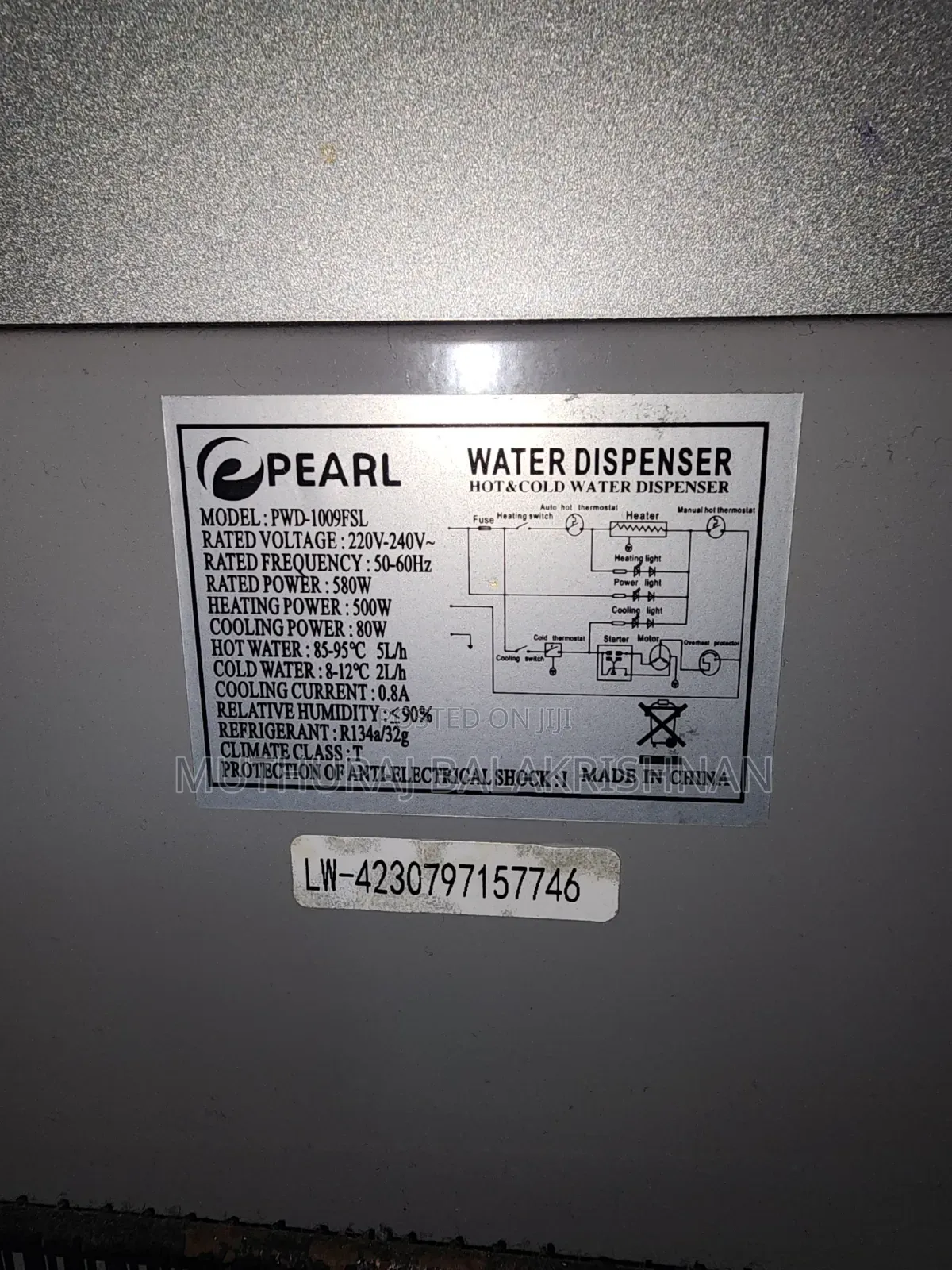 Pearl Water Dispenser – Hot Normal Water – Good Condition