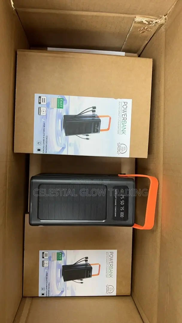 50000mah Solar Power Bank With Built-in Cables