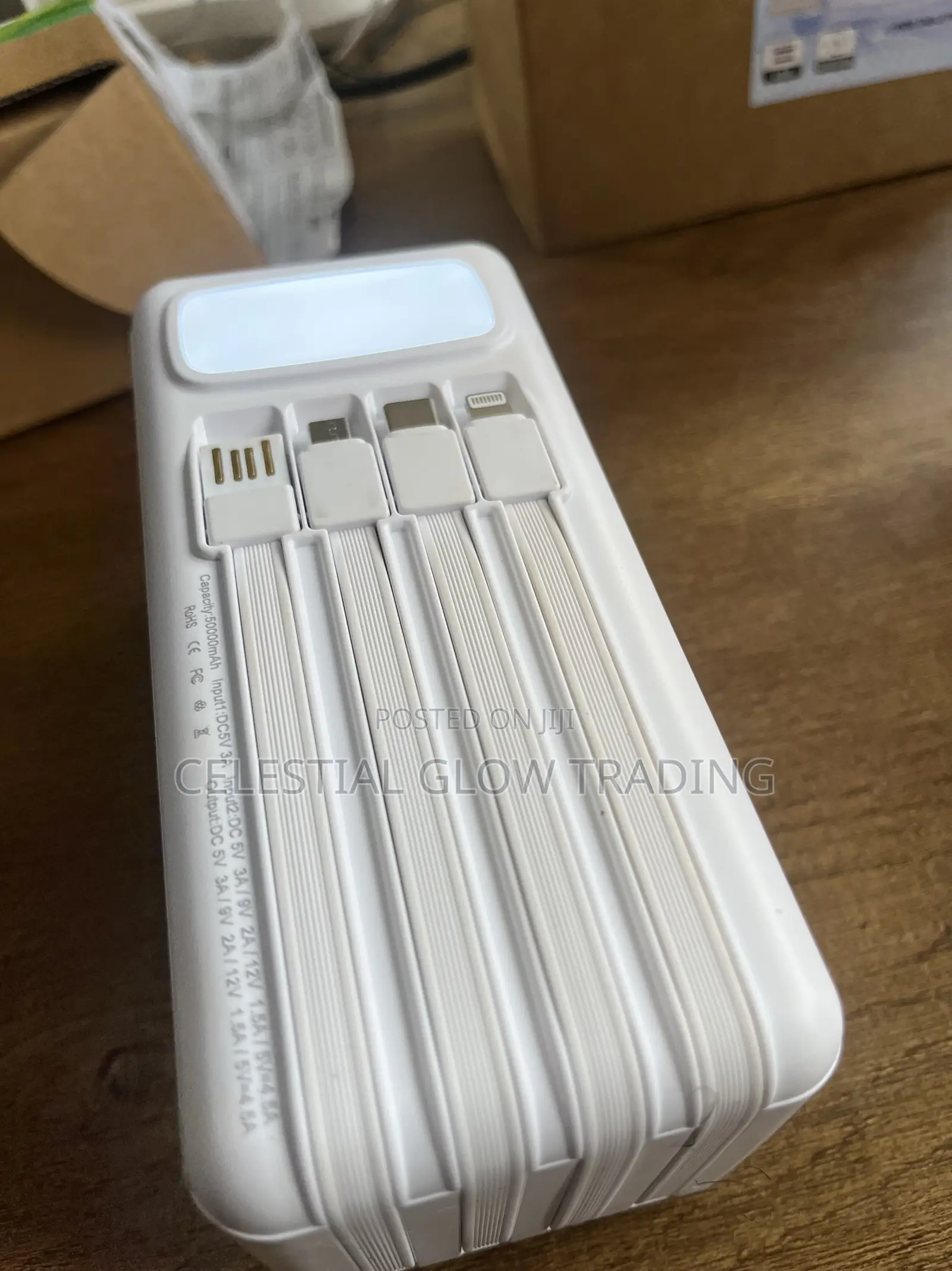 50000mah Solar Power Bank With Built-in Cables