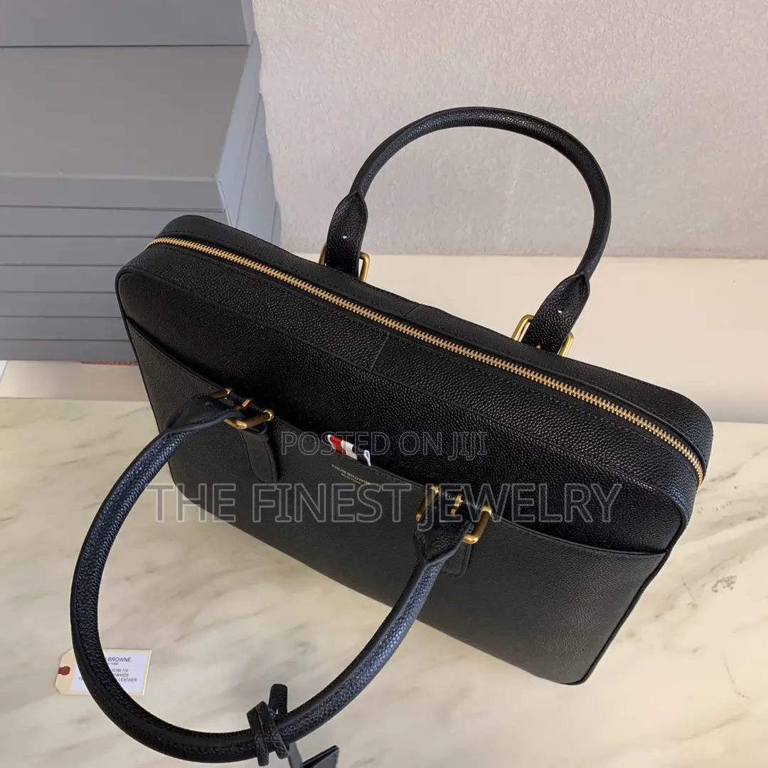 Thom Browne Pebble Grain Leather Briefcase