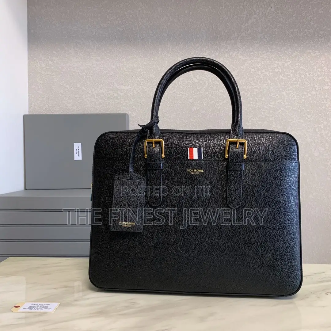 Thom Browne Pebble Grain Leather Briefcase