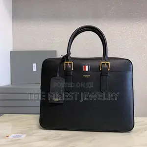 Thom Browne Pebble Grain Leather Briefcase