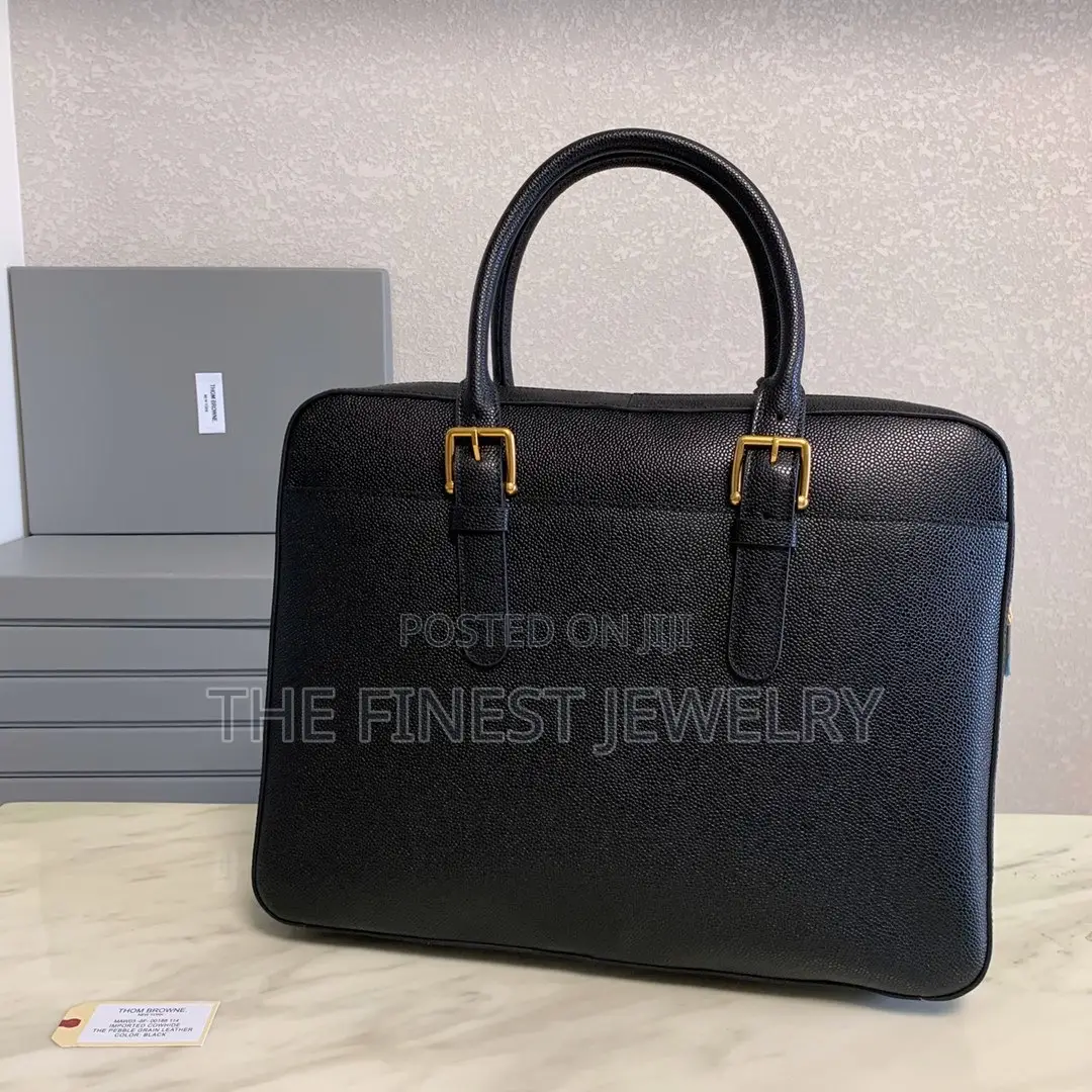 Thom Browne Pebble Grain Leather Briefcase